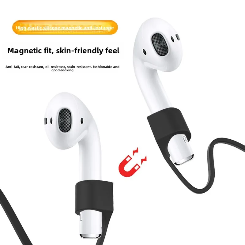 

Магнитный силиконовый ремешок-фиксатор для беспроводных наушников Apple AirPods 1/2/3/4 поколений, предотвращающий потерю