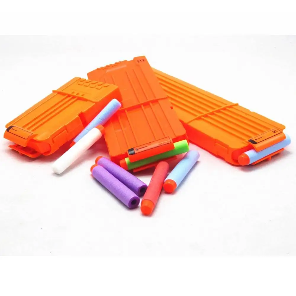 FRENSIT Orange Universal Reload Clip 6 /12 /18 Rounds for Nerf Magazine Darts Replacement Soft Bullet Toy Gun Accessories