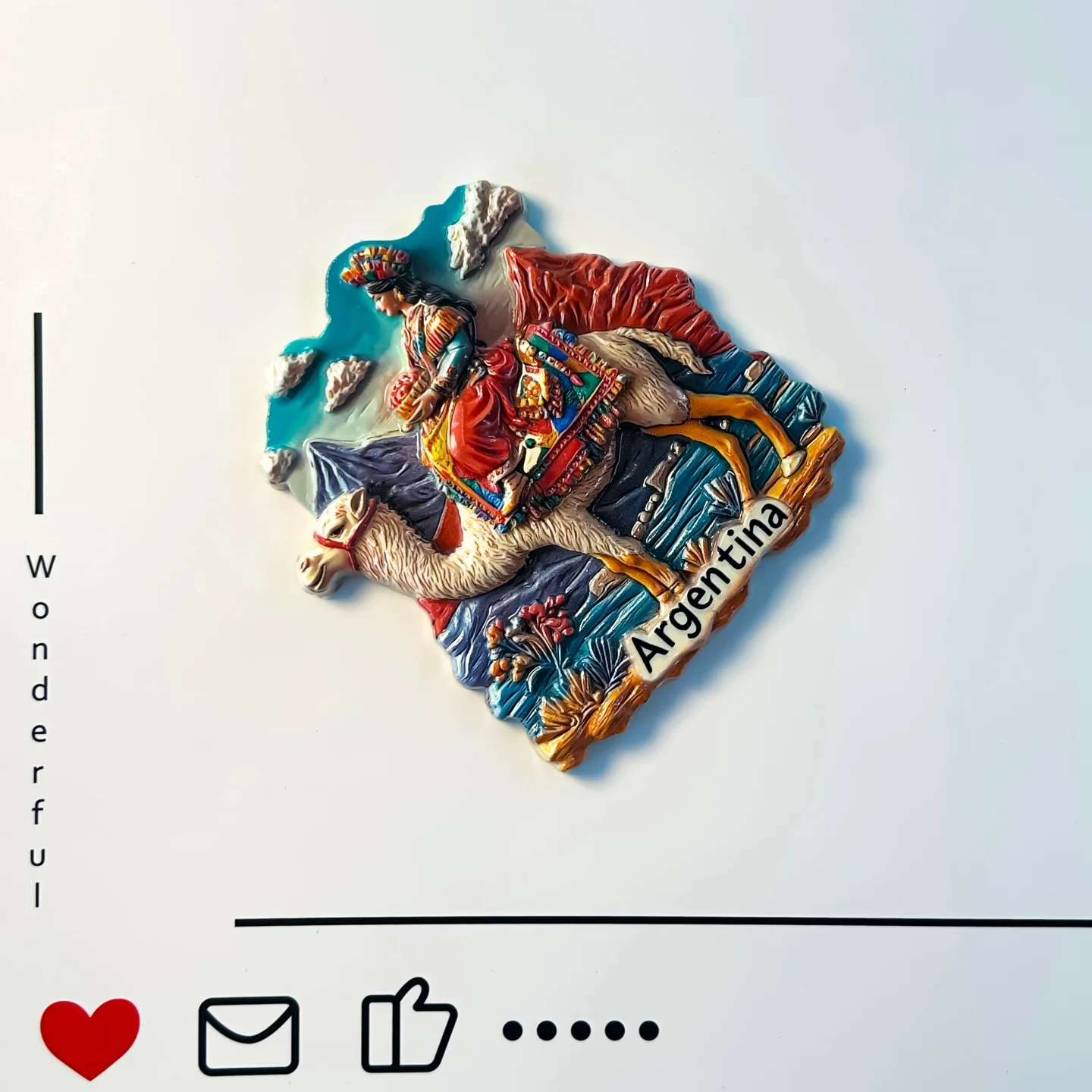 Argentina, cultural scenery, Andes mountains, refrigerator stickers, traditional clothing, girls, exquisite - view 3