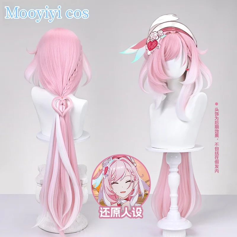 100cm cabelo livre boné recentemente honkai estrela ferroviário elysia cosplay peruca halloween natal role play festa jogo mooyiyi requintado