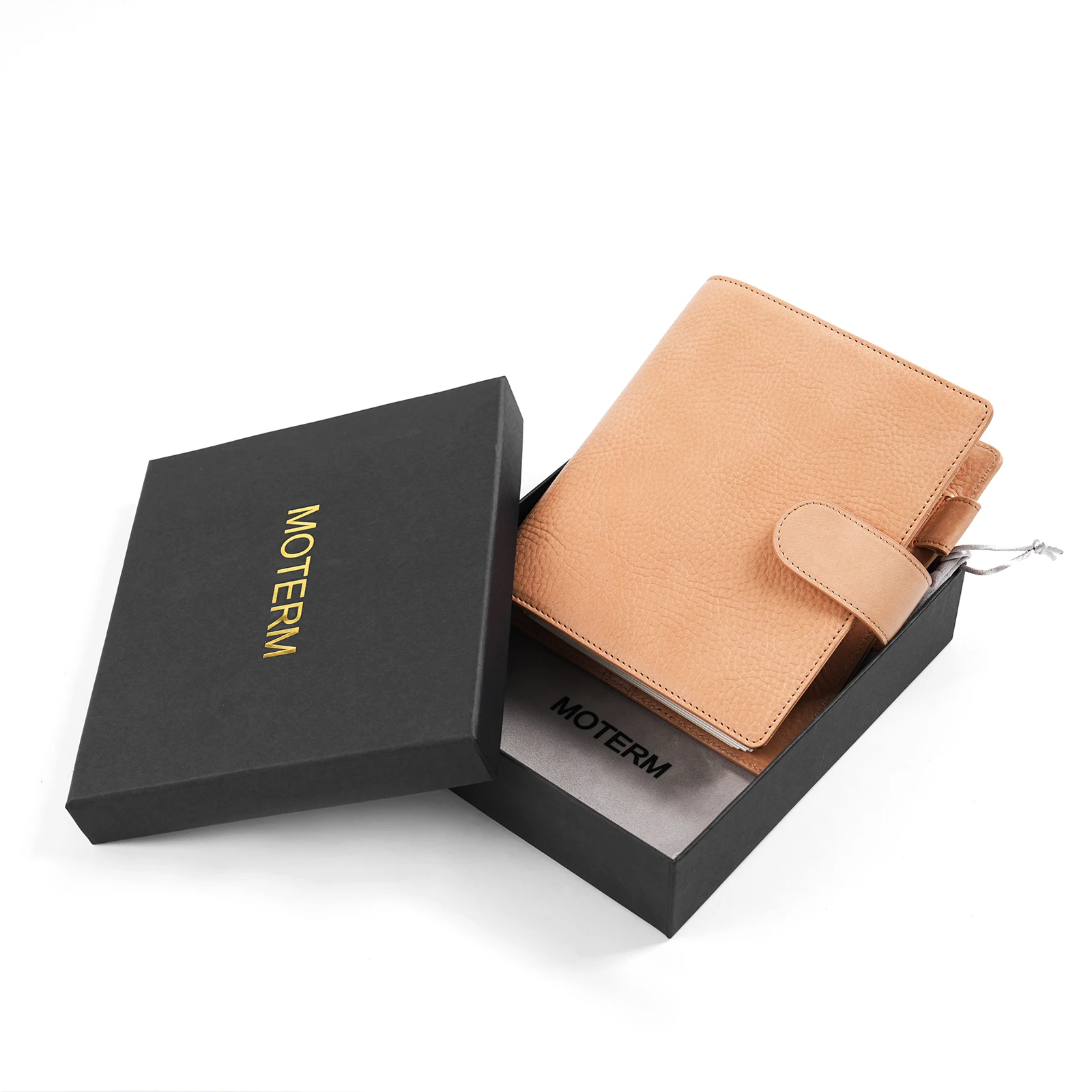 Moterm Personal Wide Size Elite Rings Planner without Big Back Pocket Vegetable Tanned Notebook with 25mm Rings Organizer Diary