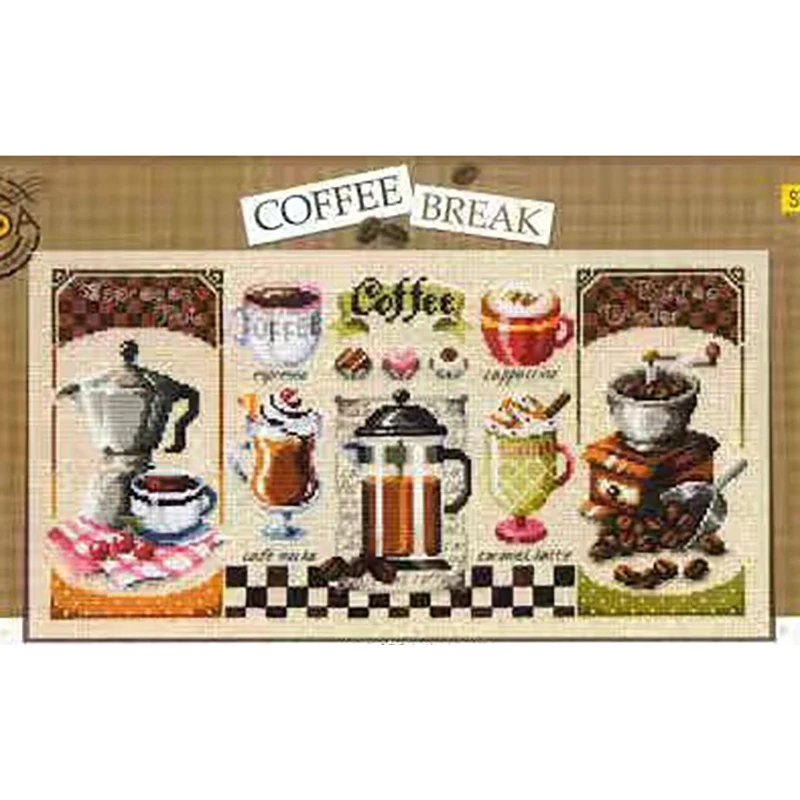 G26 coffee DIY Craft Stich Cross Stitch Package Cotton Fabric Needlework Embroidery Crafts Counted Cross-Stitching Kit