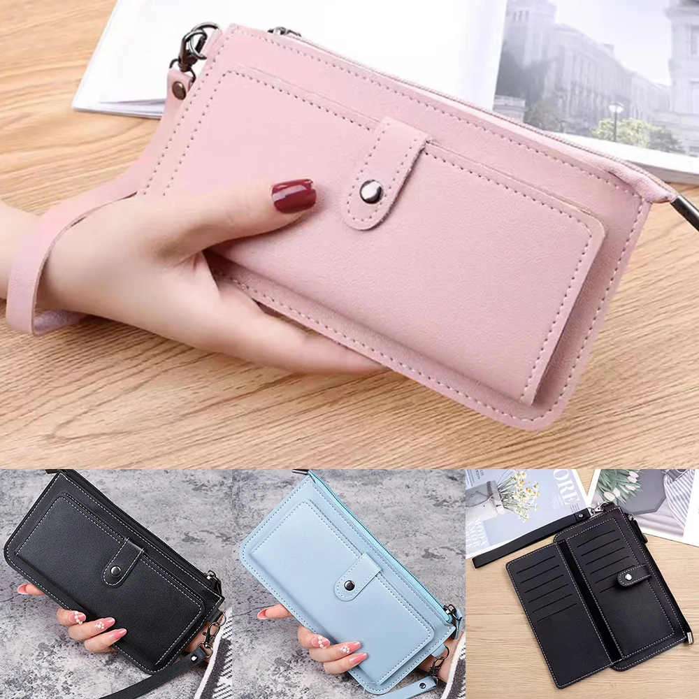 2022 Fashion Women Wallet Card Holder Ladies Clutch Long Coin Purse Female PU Leather Money Bags ID Credit Card Storage Purses