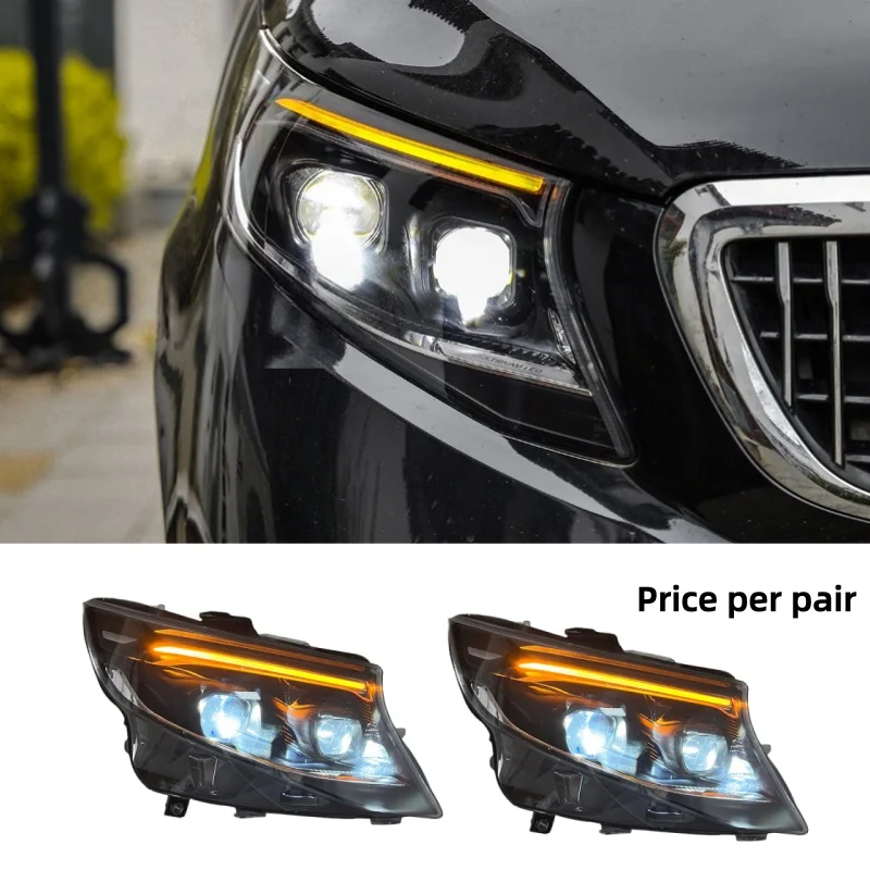 

For 2016-2023 Mercedes-Benz Vito headlight assembly, Vito retrofit LED lens daytime running lights, old to new model conversion
