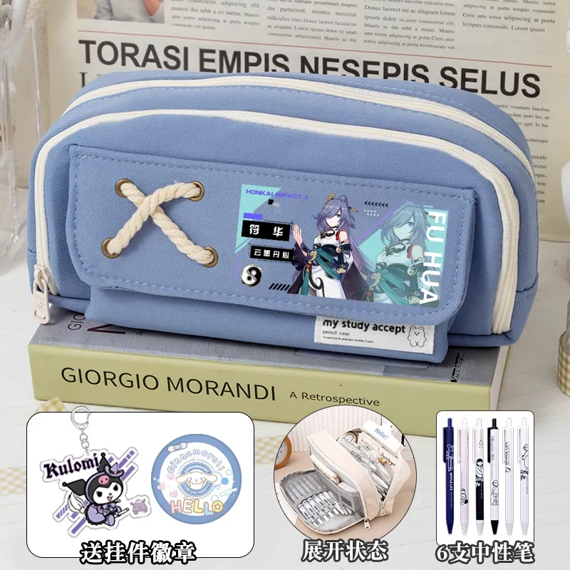 

Аниме игра Honkai 3 Cos Li Sushang Seele Theresa Yae Sakura и т. д. Хлопковая веревка кремовый белый Озерный синий карандаш фотографический подарок