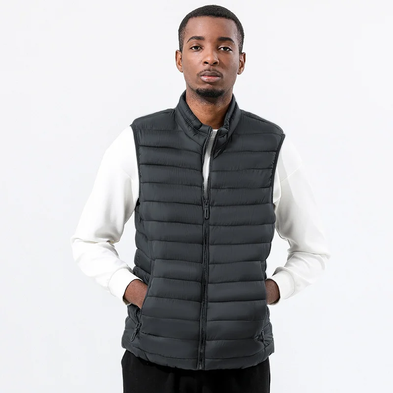 Autumn Winter Lightweight Vest Men Stand Collar Windbreaker Sleeveless Jacket Large Size M-5XL 6XL Outdoor Casual Waistcoat