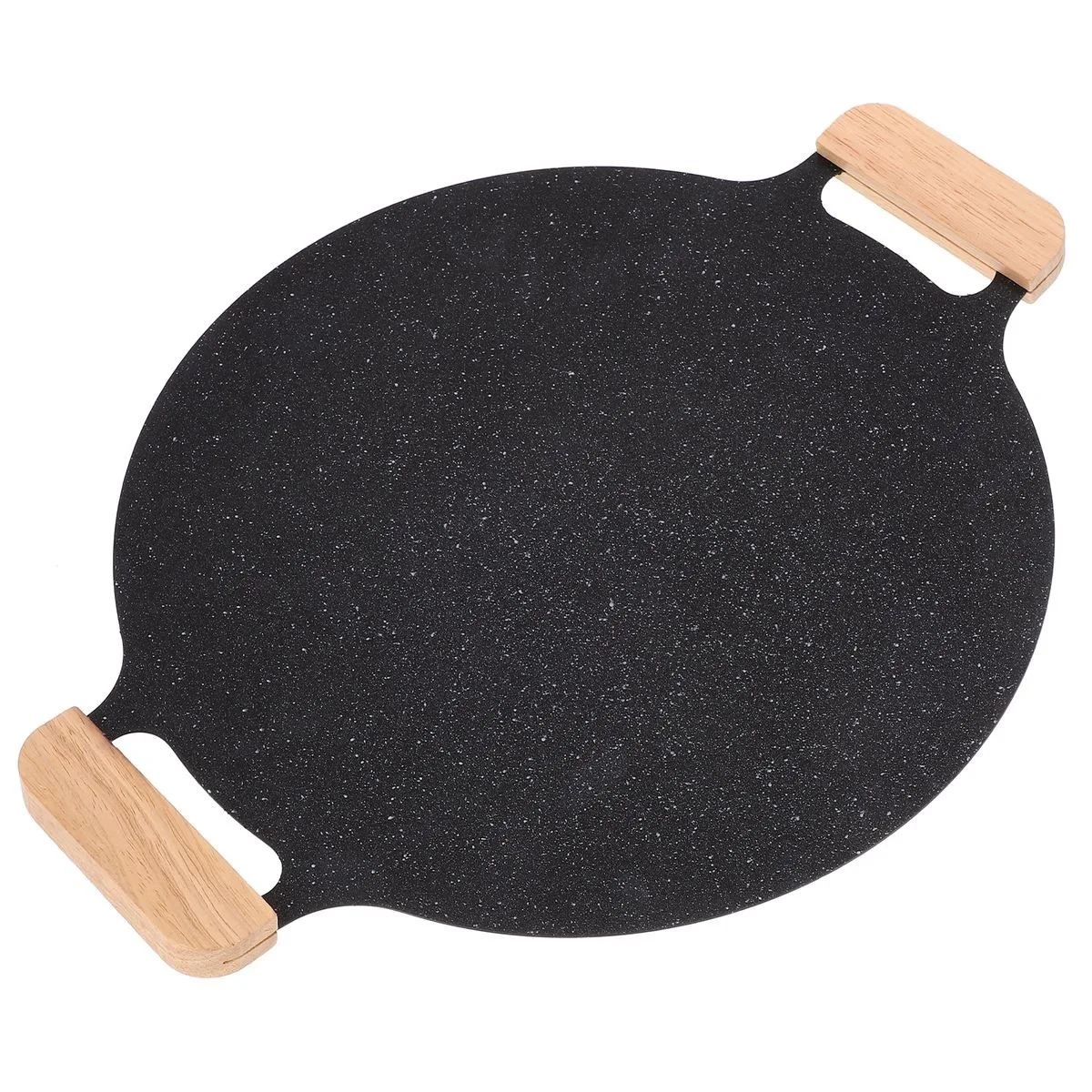 30/32cm Korean BBQ Grill Pan Nonstick Griddle Wood Handle Heat Resistant Smokeless Grease Drain Skillet for Home Kitchen Cooking
