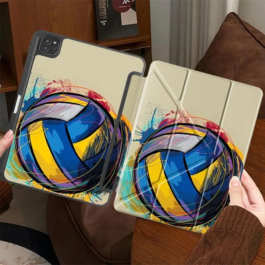 Volleyball Patinting Pattern Tablet Case For iPad Air 4 5 M3 M2 M4 11inch Pro 11th 10th 9th 8th 7th 12.9inch Mini 6 7 Pro 2025