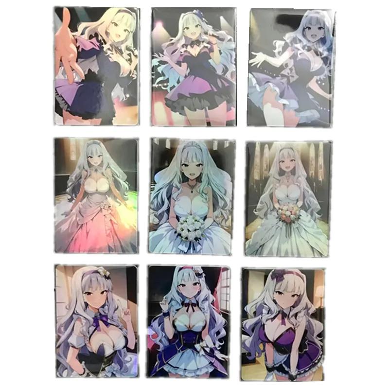 9Pcs/set Anime Card Shijo Takane Idol Master Weird Investigation Department Nude Sexy Card Game Toy Gift DIY Collection Card