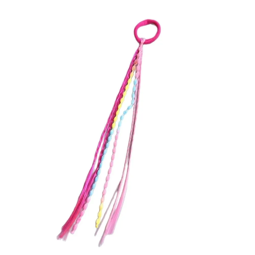 Colored Hair Extensions Lovely Girls Braided Wig Hair Accessories Lightweight Ponytail Headband Hair Ornament Rubber Hair Bands