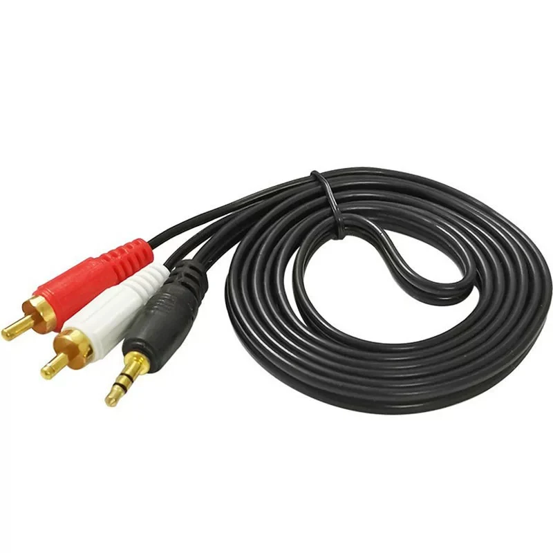 Audio Cable Split Into Two Audio Cable 3.5mm Connection Cable Converted To Dual Lotus RCA Plug Phone Computer Speaker Amplifier