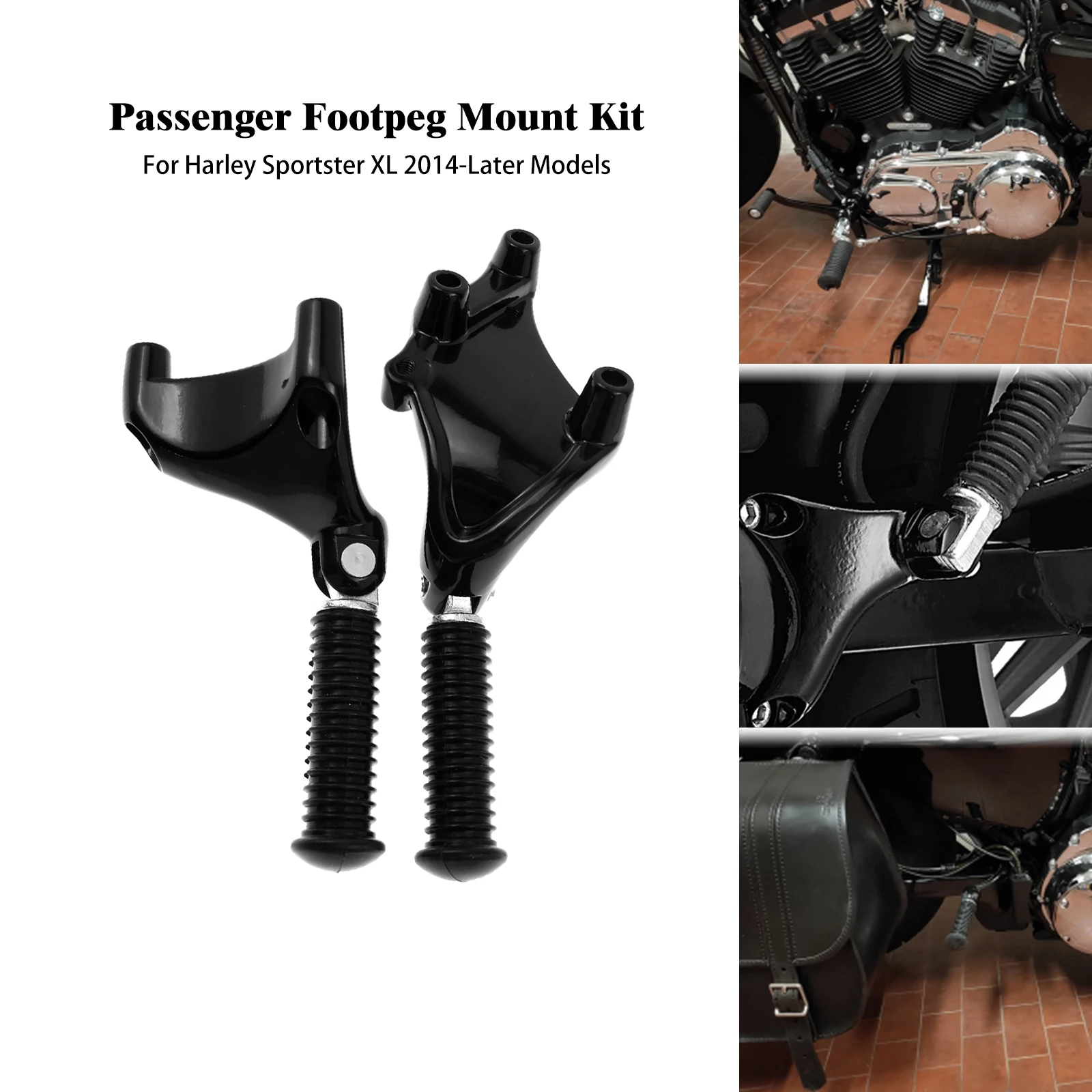 

Motorcycle Rear Passenger Foot Pegs Mount Pedal For Harley Sportster 883 1200 XL 48 Iron SuperLow Roadster Custom 2014-2023