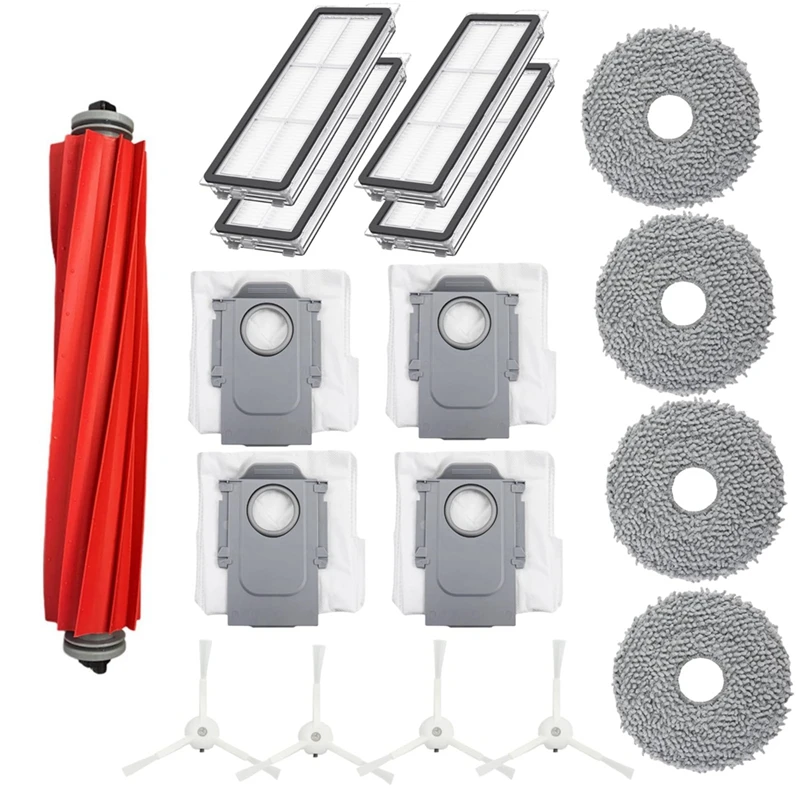 Robô Aspirador Substituição Set, Toalhetes De Escova Principal, Sacos De Pó, Escovas Laterais, Roborock Q Revo, P10, Peça De Substituição