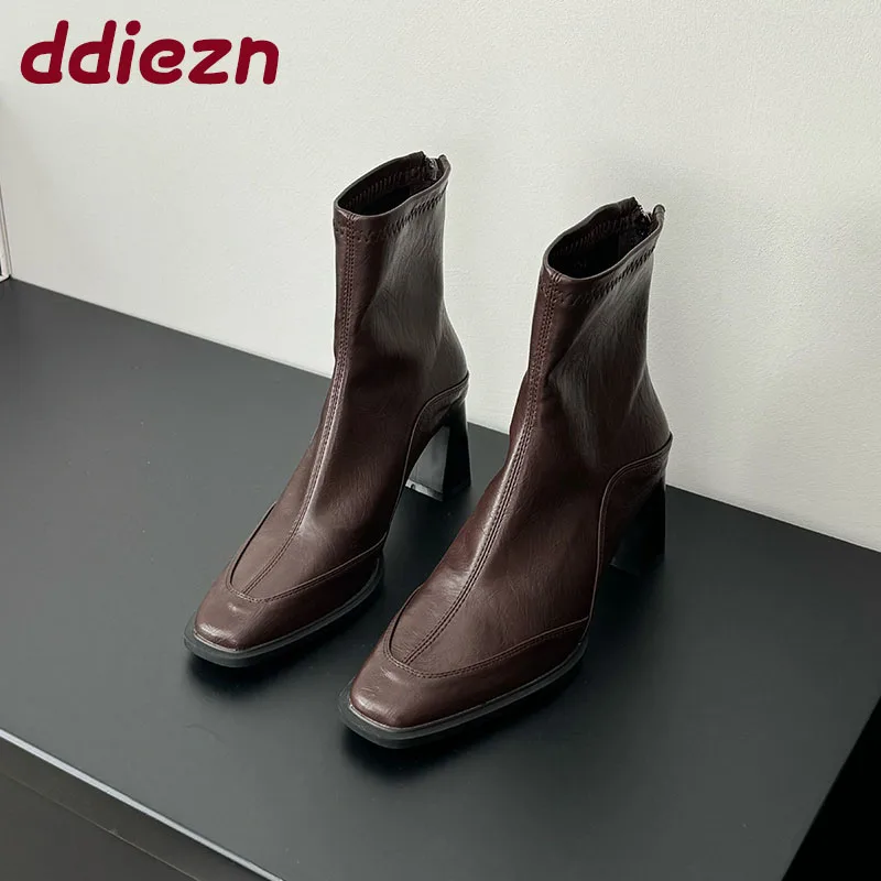 

Женские модные женские ботильоны на молнии, обувь на каблуке, женские короткие современные ботинки для вечеринок, туфли-лодочки