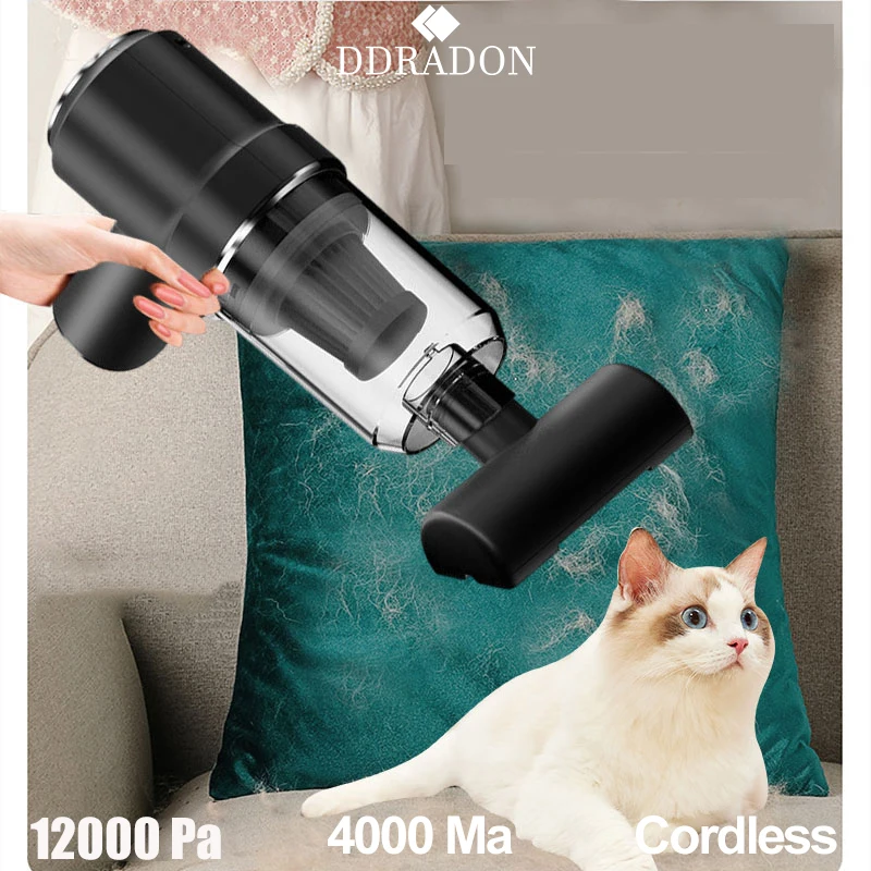 12000Pa Wireless Car Vacuum Cleaner Brushless Motor Handheld Portable Mini Vacuum Cleaner For Car Home Desktop Pet Cleaning