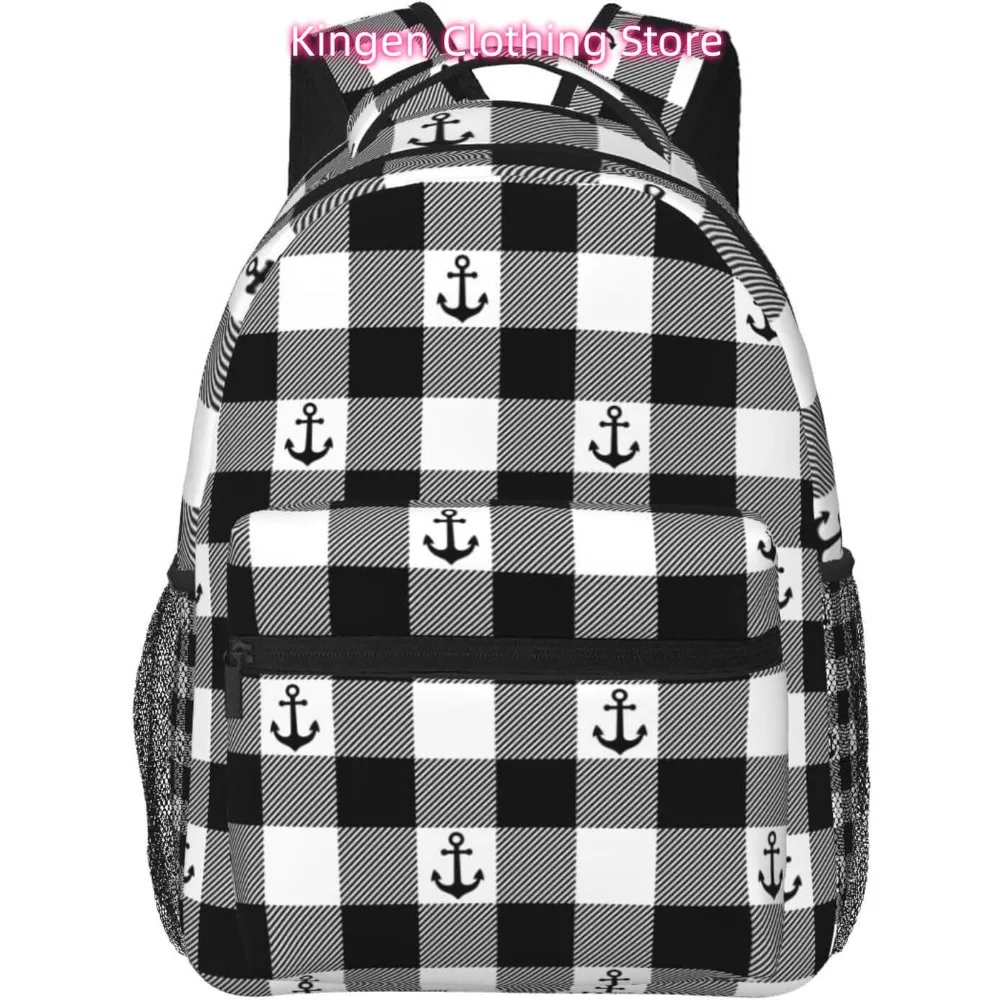 Cute Anchor Lightweight Laptop Backpack Lightweight Multipurpose Travel Casual Daypack Unisex College Backapcks for Men Women Ad