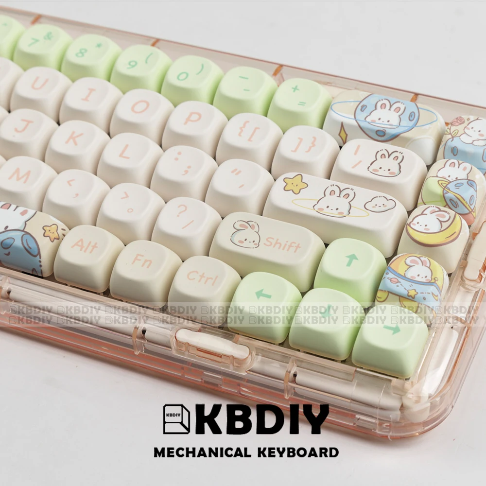 Imagem -06 - Kbdiy-keycap de Teclado Bonito do Tema do Coelho Teclas Pbt Anime Interruptores mx Mac 143 Teclas Cap Perfil Moa para 61 63 67 68 84 87 104 Chaves