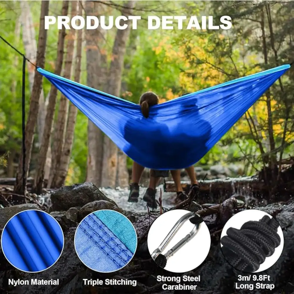 Przenośny Camping Nylon Parachute Fabric Outdoor Hiking Survival Balcony Rest Net Garden Hammocks Swing Adulls Sleeping Hammock