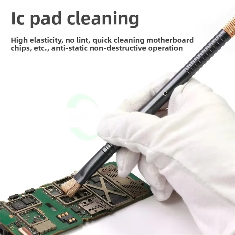 ABKO-TE-157 Coltello per rimozione colla con spazzola in acciaio per scheda madre del telefono cellulare CPU IC Pad Strumento di riparazione per la pulizia dei chip
