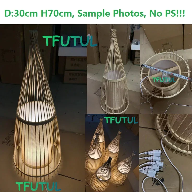 Chinese Style Hanmade Rattan Bamboo Led Floor Lamps for Living Room Sofa Side Standing Lights Bedroom Bedside Light Home Decor