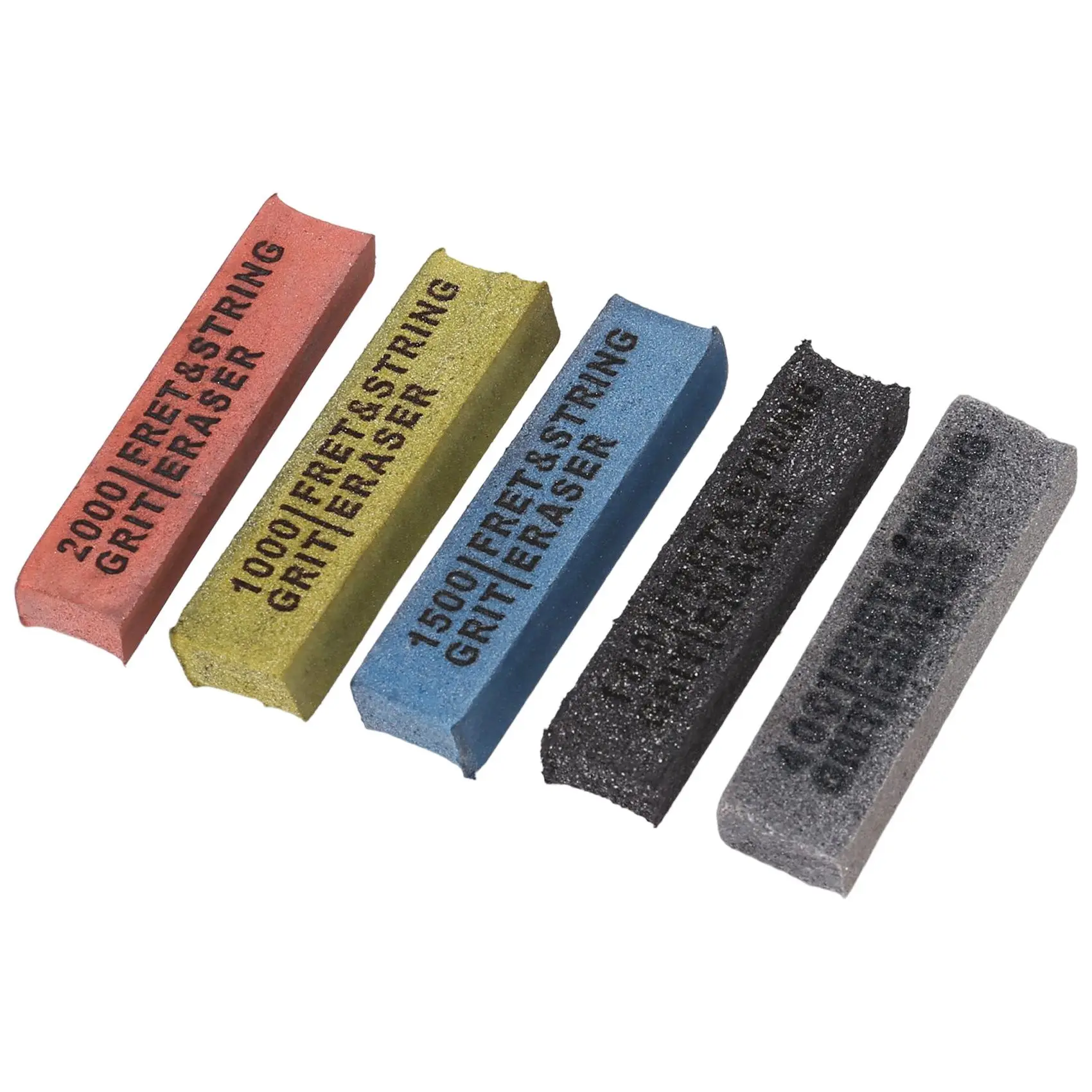 5Pack Fret Erasers for Guitar, Cleaner,(180&400&1000&1500&2000 Grit)