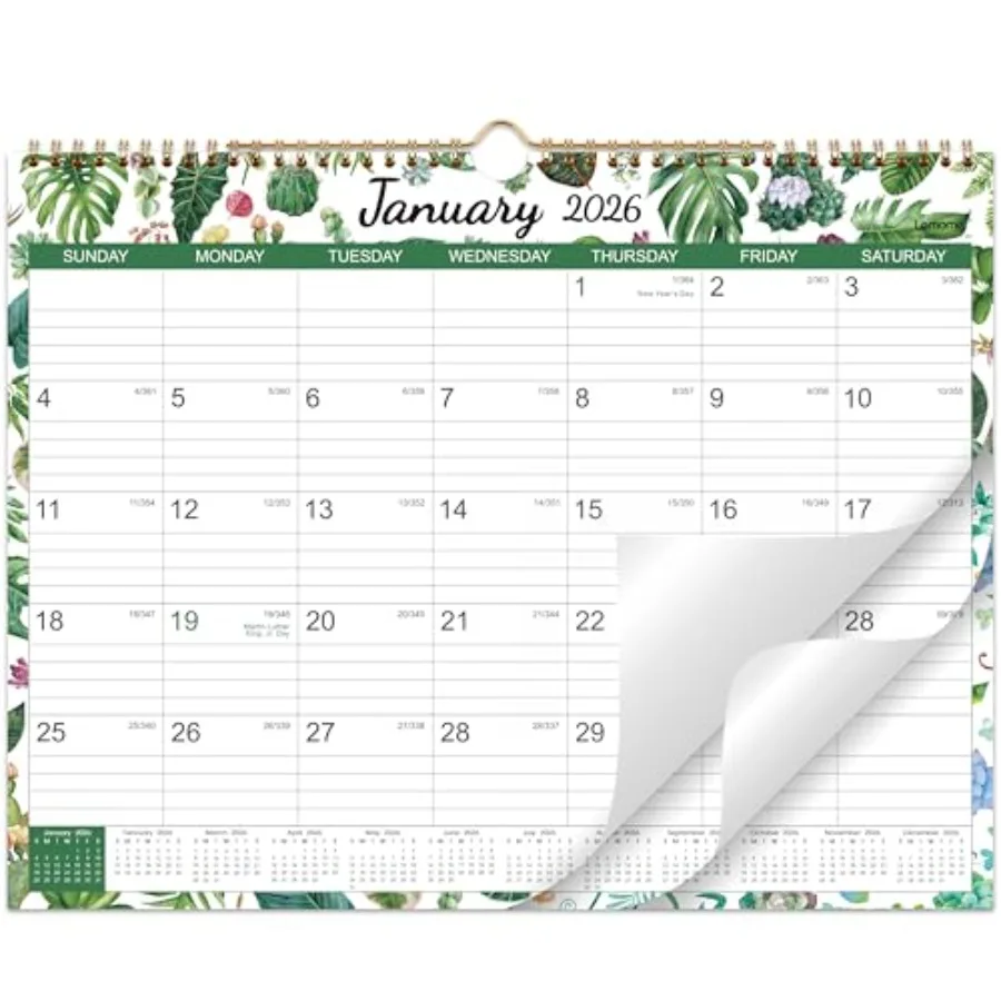 

2026 Wall Calendar - 2026 Calendar from January 2026 - Deccember 2026 14.8 "x11.4" Large Ruled Blocks Perfect for Planning and