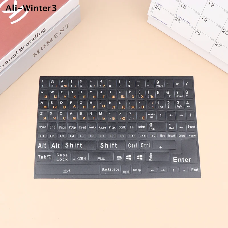 

【W3N】1Pc Full Size Russian Keyboard Stickers Alphabet Layout Sticker Key Stickers For Laptop Desktop PC Keyboard Cover