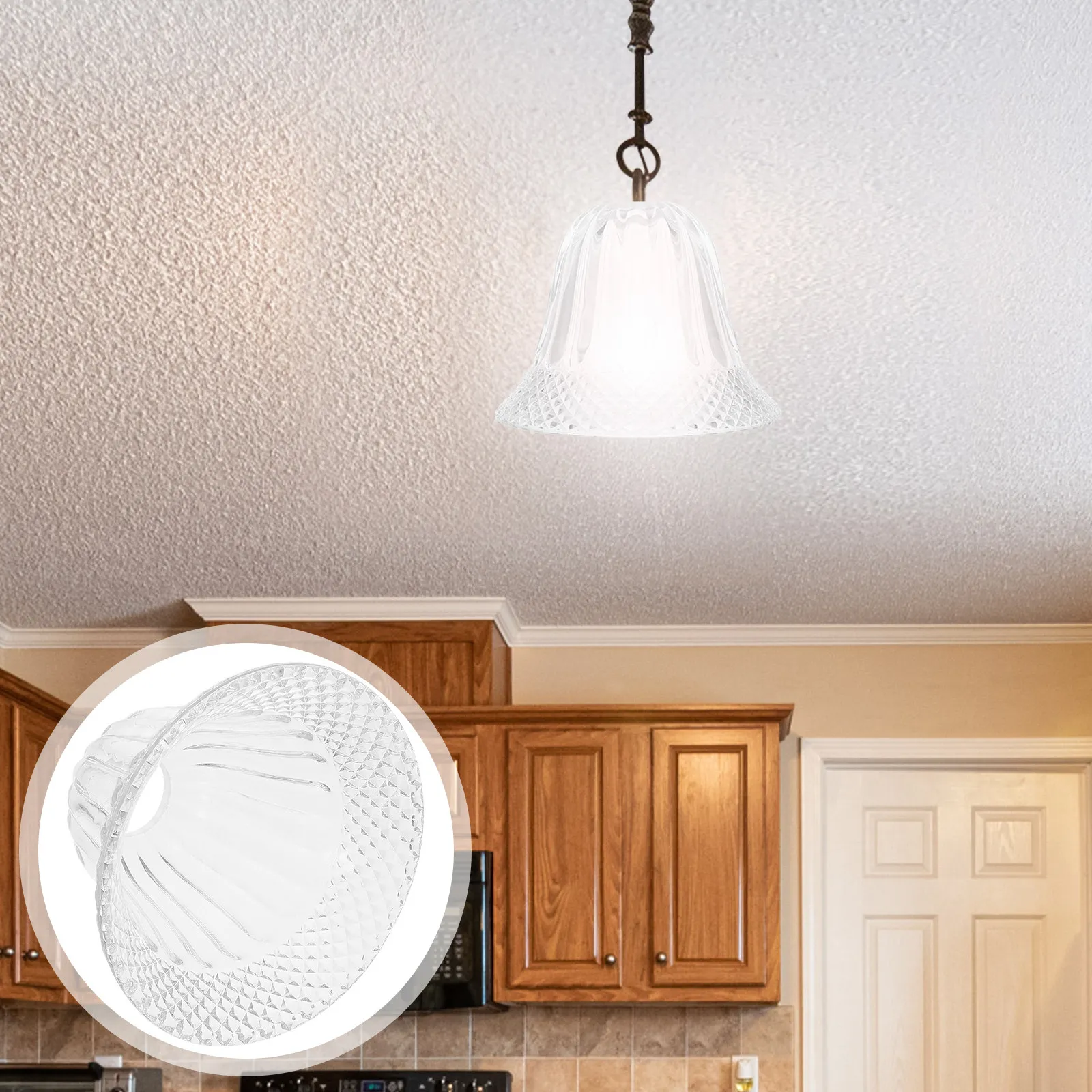 

Glass Lampshade Replacement Bedside Shades Cylindrical Cover of Light Fixture Ceiling Fan