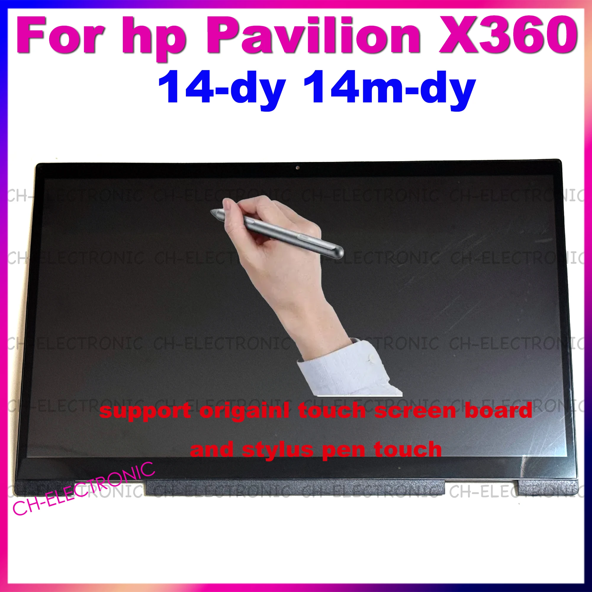 

14" For HP Pavilion X360 14-DY 14M-DY LCD Touch Screen Replacement Assembly With Frame FHD Display L76245-J91