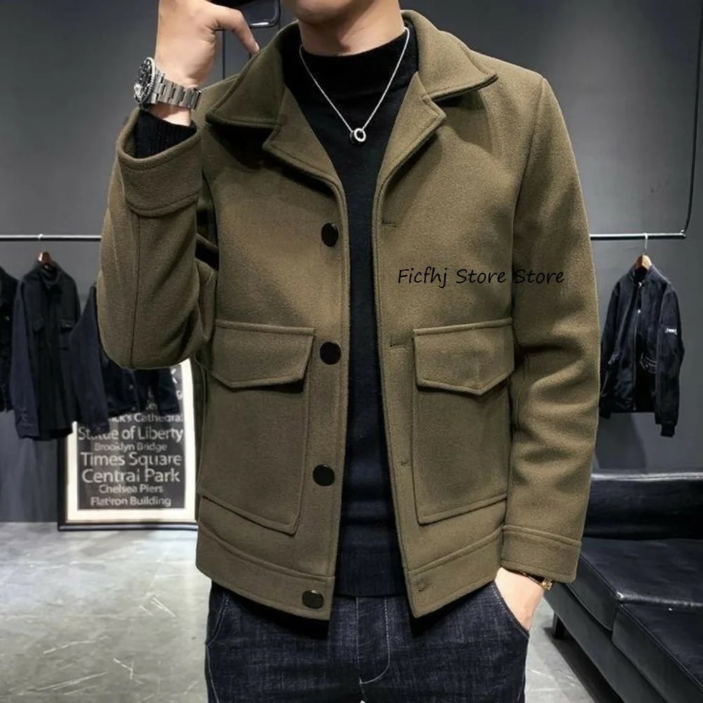 

Man Jackets High Quality Suitable for Autumn and Winter Casual Suit Stylish Wool Fabric Men's Social Coat Urban Blazers Lapel
