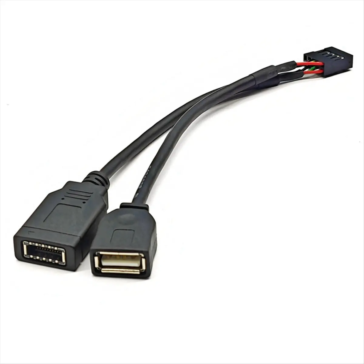 HDL USB 9PIN to USB-A Male and TYPE-E KEY-A Cable USB Front Panel Adapter Cable USB 9PIN to USB2.0 Type-C Front Panel Cable