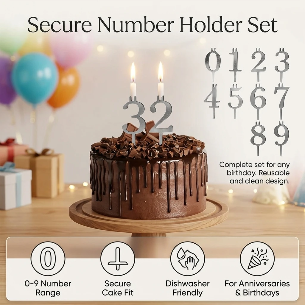 Stainless Steel Number Birthda - Holiday Candle Set ulasan dan harga