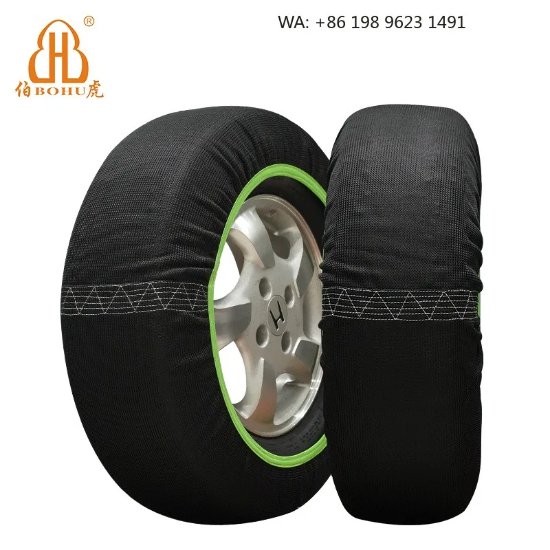 Breathable Fabric Snow Socks, Anti-Slip Tire Protection Covers for Auto Winter Snow Mud Icy Road Driving Safety