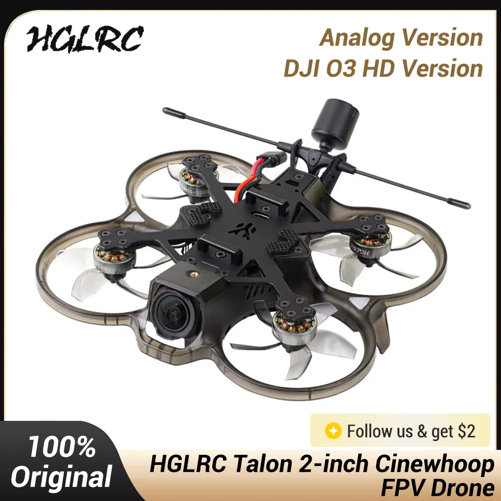 HGLRC Talon 2inch Cinewhoop 4S FPV Drone with DJI O3 Air Unit Analog VTx ELRS 2.4G Receiver SPECTER 1303 5500KV  Airplane