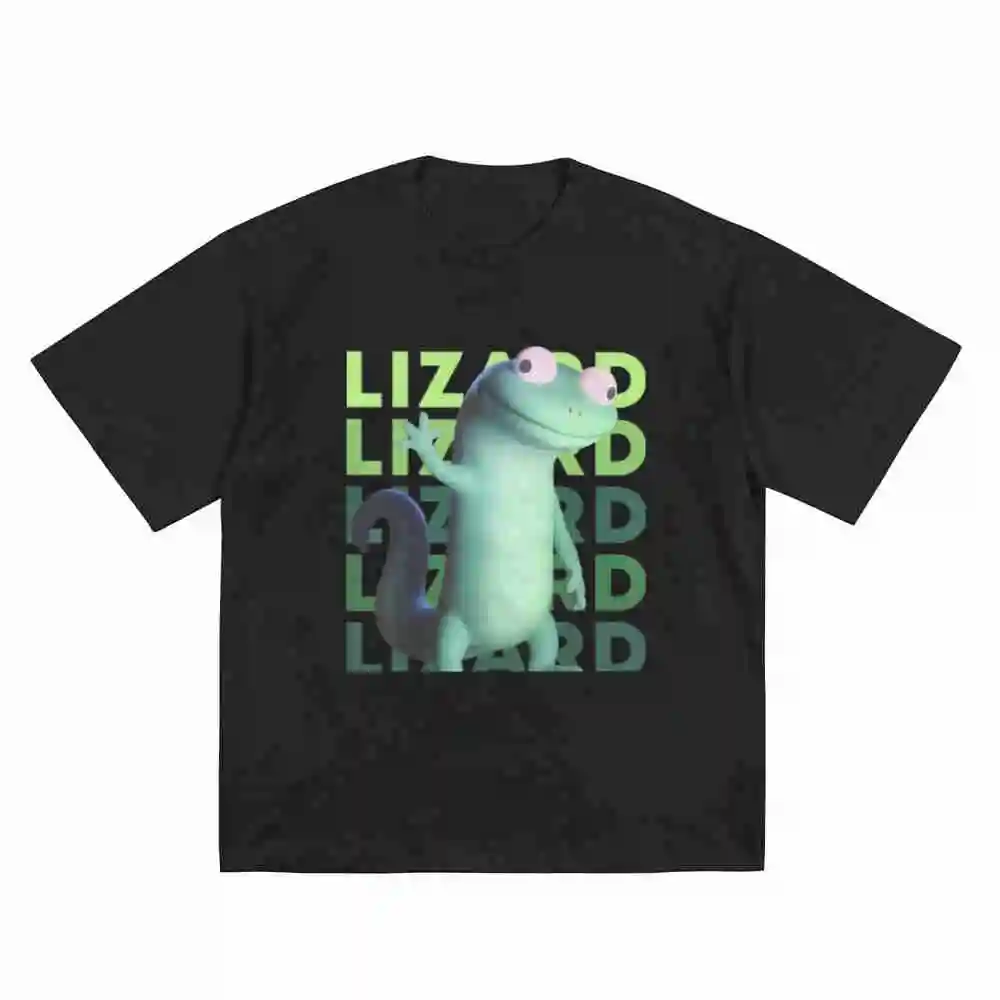 Funny Elio Lizard Meme Vintage Y2K Reptilian Short Sleeve Tee 100% Cotton T-Shirt