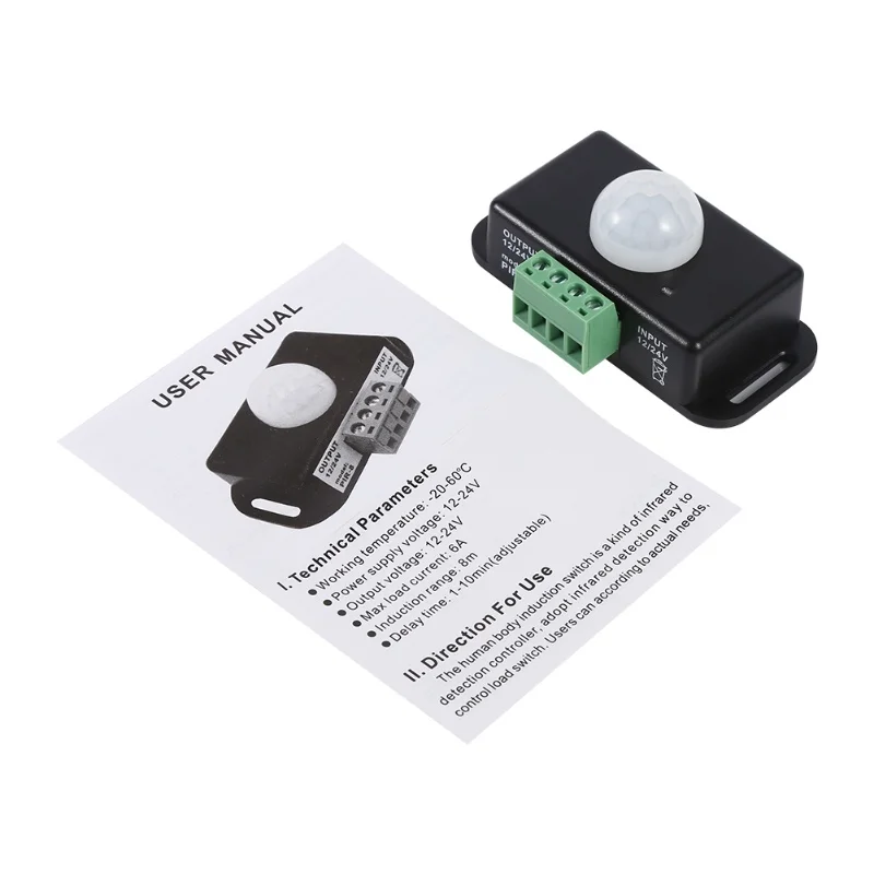 

DC 12V/24V Body Security Infrared PIR Motion Sensor Detector Switch For LED Light Strip
