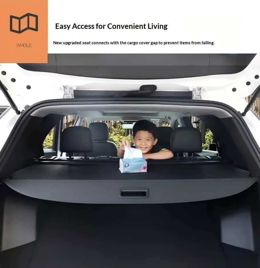 Cargo Cover Trunk Privacy Shade Rear Security Partition Anti-Theft Shield Retractable Organizer for Cadillac Escalade 2009