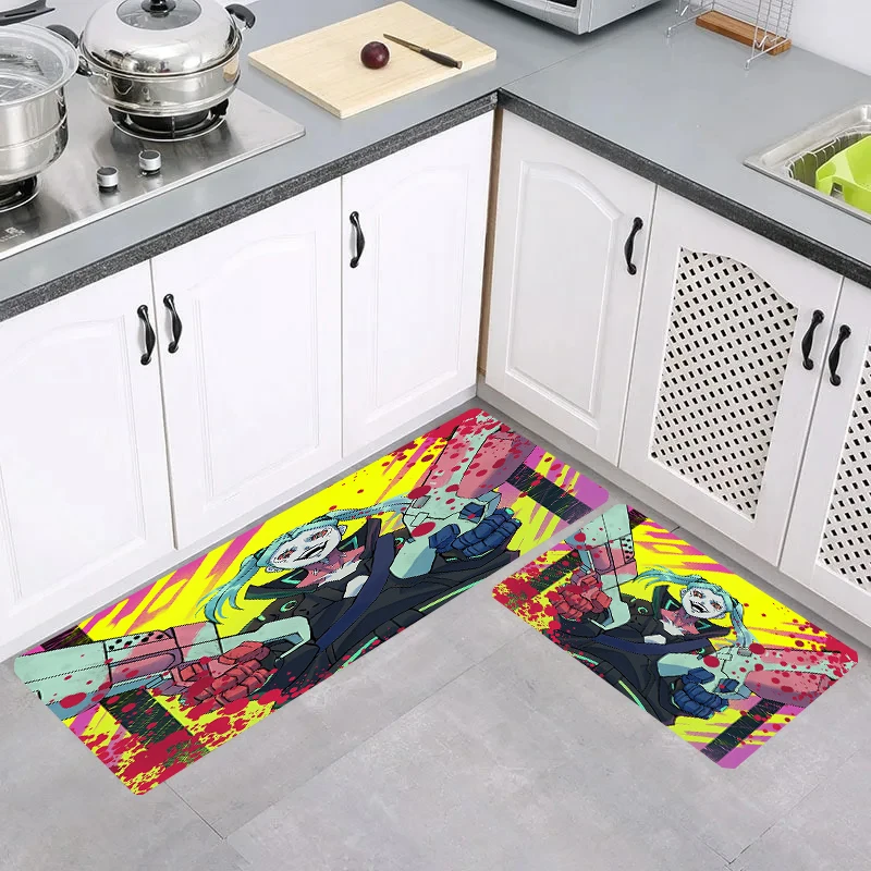 Door Mat C-Cyberpunk Edgerunners Home Balcony Rugs Living Room Kitchen Rug Carpets Carpet Entrance of House Foot Doormat Mats