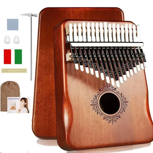 Imagen 2 del producto Piano de pulgar Kalimba de 17 teclas, instrumentos musicales de cuerpo Mbira de madera de alta calidad con libro de aprendizaje, Piano Kalimba, regalo de Navidad