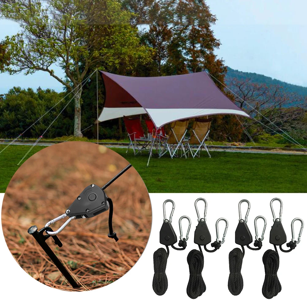 4/6/8/10/12/14/16pcs Lock Tie Down Strap 1/8 Lift Pulley Lifting Pulley Hook 1.6M Lamp Pulley Ropes Pulley Sky Curtain Tent