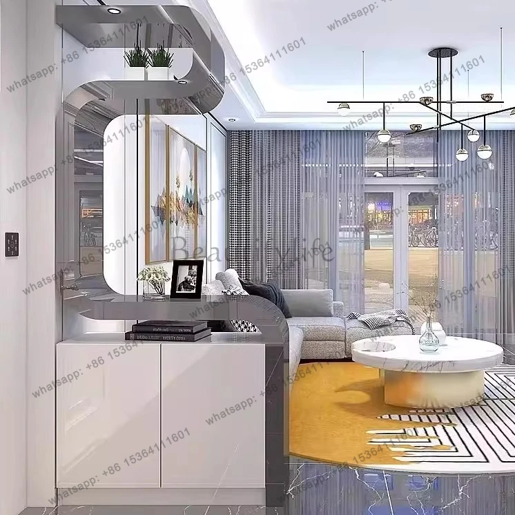 American entrance partition door shoe cabinet multi-function simple modern partition screen customization