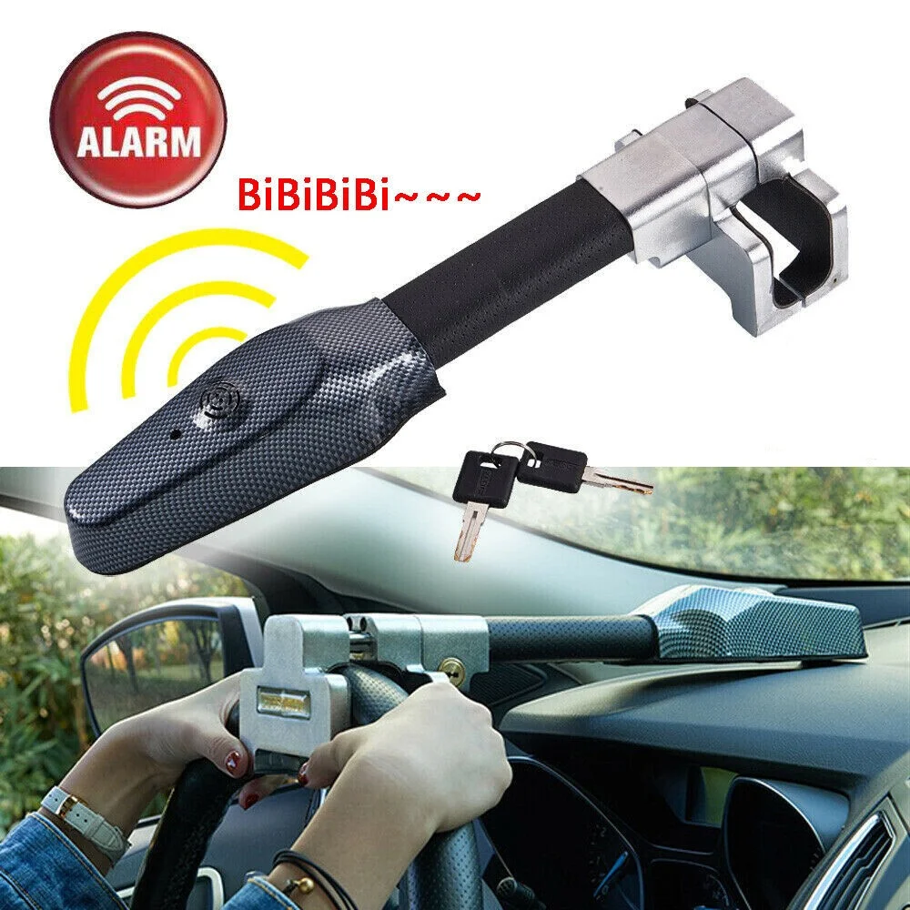 Car Steering Wheel Lock Universal Car Anti theft Safety Alarm Lock Retractable Security Car Locks Security Anti-Theft T-lock