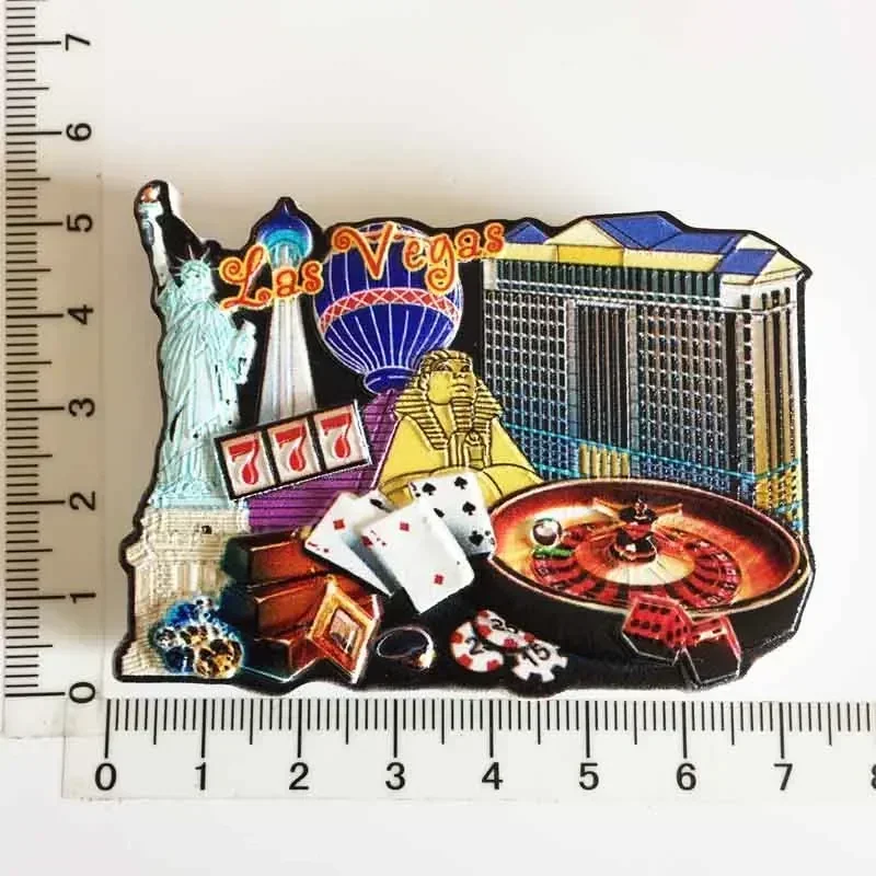 World Tourism Fridge Magnet Souvenir USA Las Vegas Florida Cultural Landscape Refrigerator Stickers Gift Set Home Decoration