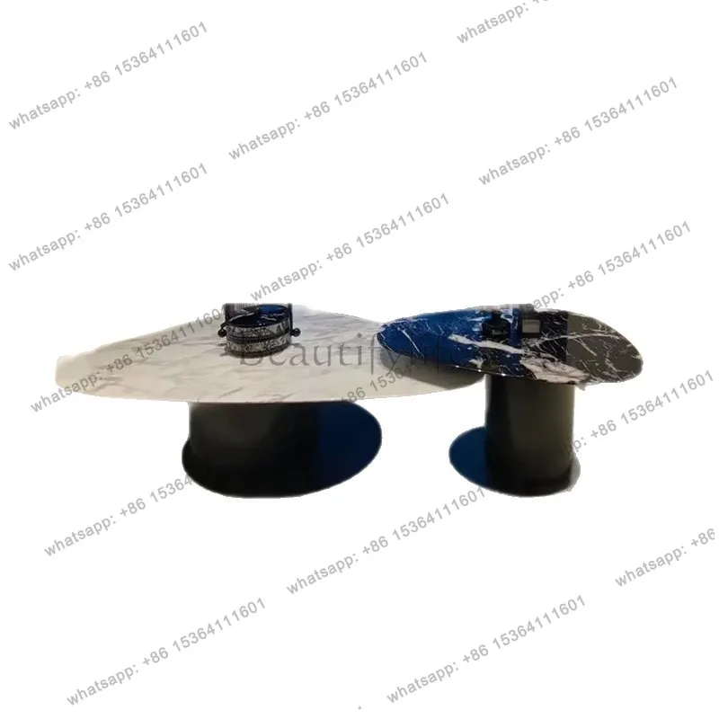 

Minimalist marble coffee table home designer new high-end special-shaped side table combination