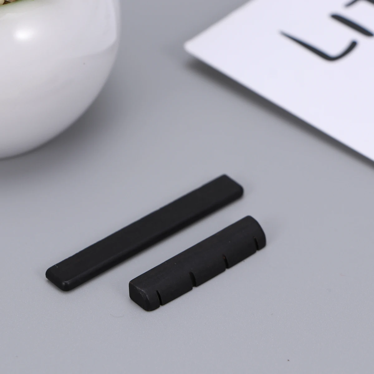 

Gl301 4 Strings Ebony Guitar Nut Saddle Replacement For Ukulele Durable High Quality Easy Install Better Sound Guitar