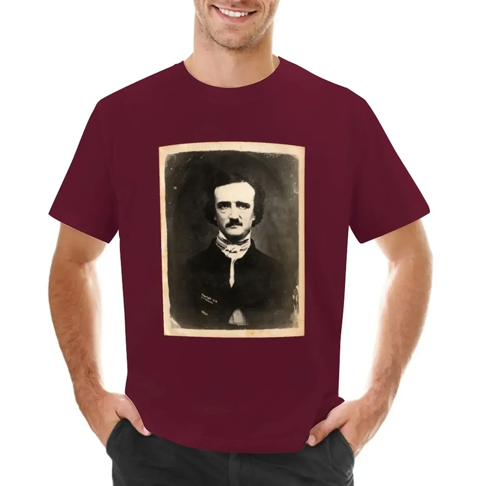 Edgar Allan Poe Inspired Vintage Photograph Portrait Print T-Shirt plain summer tops boys whites mens graphic t-shirts harajuku