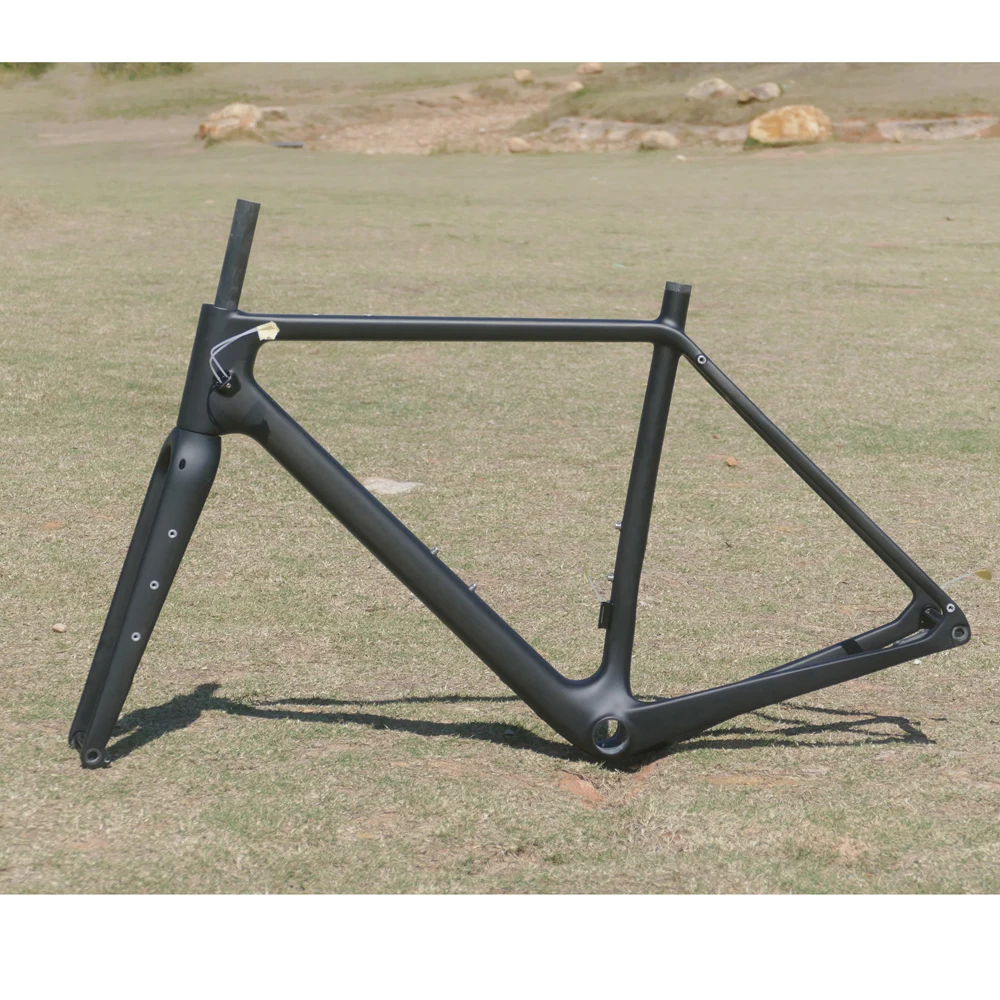 

039# Highest Modulus Carbon Monocoque Full Carbon Matt Gravel Bike Bicycle Gravel Frame Fork BSA Frameset 50/53/55/57/59cm