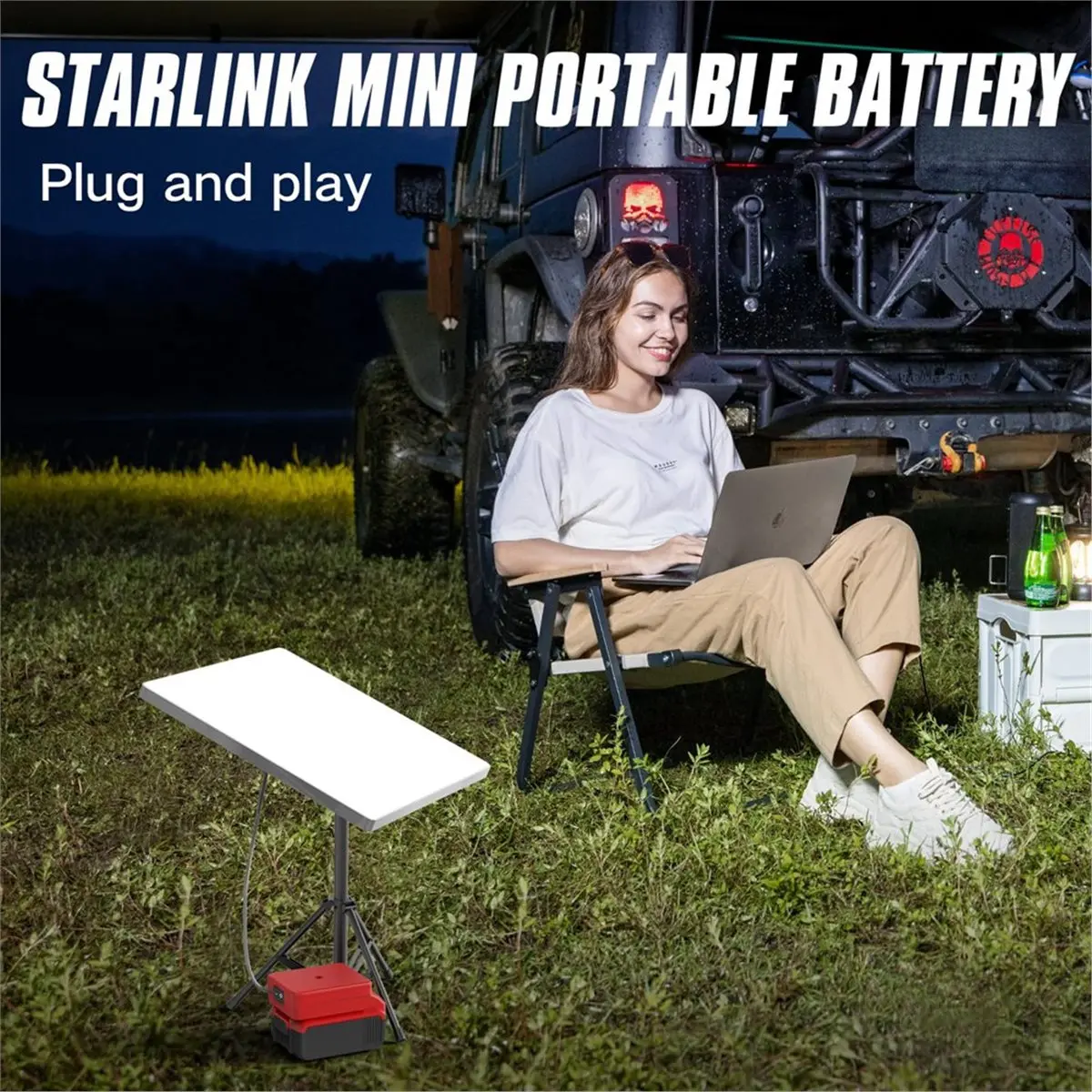 Light Weight For Mini Battery Adapter for Battery, Portable Power Converter USB-A and Type-C Port with Switch
