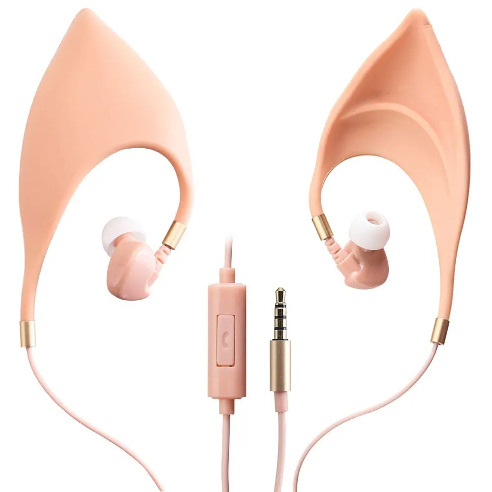 3.5mm Halloween decor Cosplay Elves Stereo Earbuds Fairy In-Ear Headphone Elf Ears Earphone