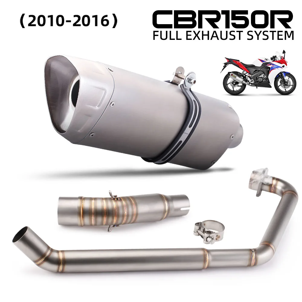 

Full Motorcycle Exhaust System Front Middle Link Pipe Connect Escape Muffler Slip On For CBR150 CBR150R 2017-2021